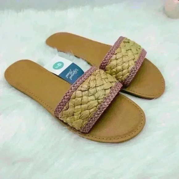 Women's Dez Woven Slide Sandals - Universal Thread, Rose Pink, size 9.5 - Picture 1 of 7